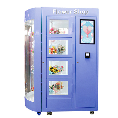 Distributeur automatique de fleur de 360 rotations avec le système réfrigéré d'humidification d'étagère transparente