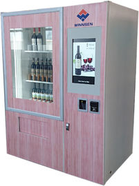 Convoyeur de vin rouge d'écran tactile avec le kiosque de distributeur automatique d'ascenseur avec le Special multi Deisgn de corps en acier des langues UI
