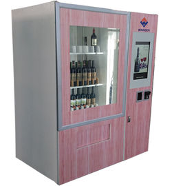 Convoyeur de vin rouge d'écran tactile avec le kiosque de distributeur automatique d'ascenseur avec le Special multi Deisgn de corps en acier des langues UI