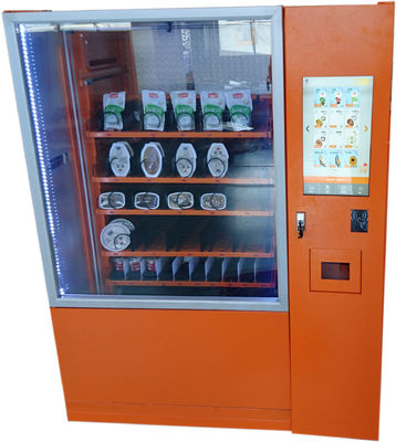 Le distributeur automatique intelligent de salade avec le dispositif sans argent de paiement et la publicité n'examinent aucune option de paiement de contact