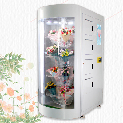 Distributeur automatique frais de fleur d'affichage à cristaux liquides d'ODM d'OEM avec l'étagère transparente