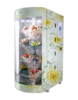 Bouquet frais vendant le casier de refroidissement d'écran tactile de machine de fleurs