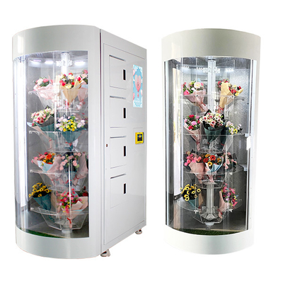 24 Bouquets Fresh Flowers Vending Machine Automated With LED Lighting Display