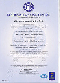 Chine Winnsen Industry Co., Ltd. certifications