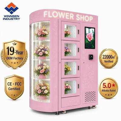 Qualité Distributeur automatique de fleurs intelligent avec écran tactile HD de 22 pouces, système de double fraîcheur et gestion à distance dans le cloud usine