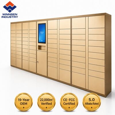 Qualité Winnsen Smart Parcel Locker avec gestion à distance dans le cloud 15.6 pouces écran tactile Android et 600 portes pour un accès sécurisé 24 heures sur 24, 7 jours sur 7 usine