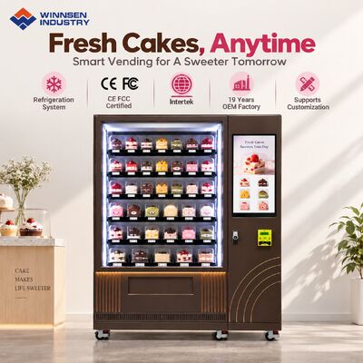 Qualité Winnsen Automatic Bakery Cake Vending Machine Chilled Pastry Display Cashless Payment for Retail Store usine