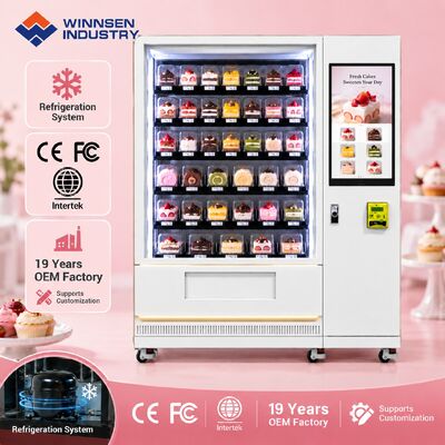 Qualité Winnsen Cake Vending Machine Cold Rolled Steel Cabinet Cashless Card QR Code Payment usine