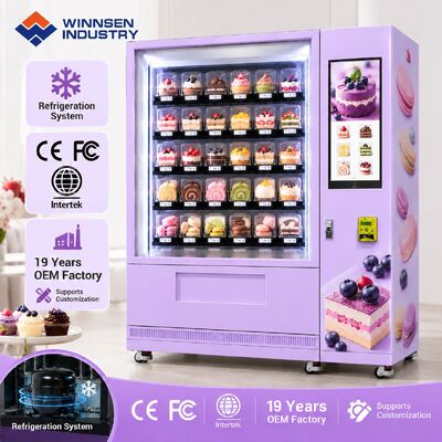 Qualité Winnsen Chilled Cupcake Vending Machine Glass Front LED Display Keeps Cream Cakes Fresh usine