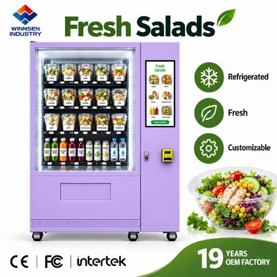 Qualité Machine de vente automatique de salades Winnsen avec étagères à LED et affichage en verre transparent usine