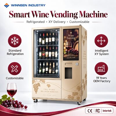 Qualité Machine de vente de vin Winnsen 32 pouces à écran tactile réfrigérée en acier de qualité commerciale usine
