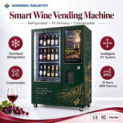 Qualité Winnsen Glass Front Display Wine Vending Machine with LED Lighted Shelves Refrigerated Cabinet usine