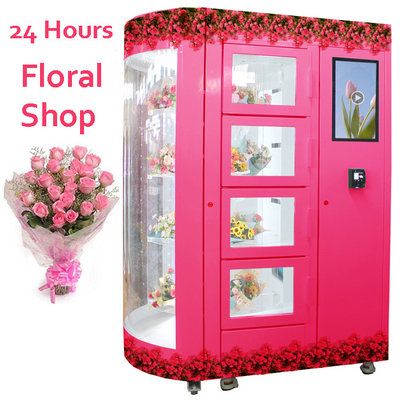 LED allumant le distributeur automatique tournant de fleur de bouquet 24 heures de système futé de casier